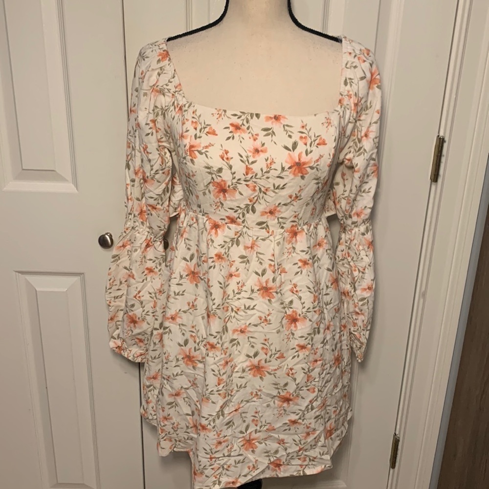 Lush Floral Open Back Minidress